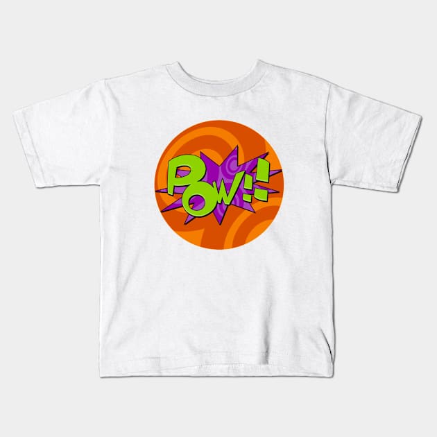 Pow Comic Book Design Kids T-Shirt by markmurphycreative